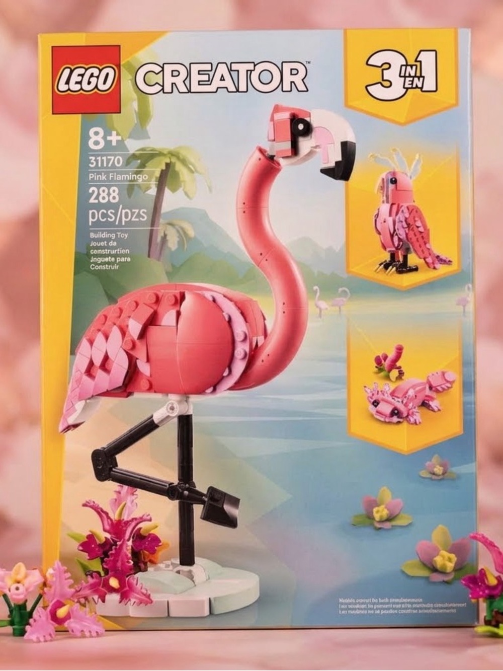 LEGO Creator #31170: 3 in 1 Animals Pink Flamingo Building Set (288 Pcs)